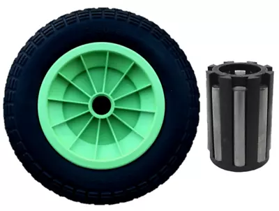 3.50/4.00-8 Lime Green 14  Puncture Proof Launching Trolley Wheel 1  Bearings • £19.95