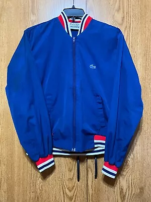 Lacoste Izod Vintage Long Sleeve Zip Up Jacket Blue Red - Women S Size Large • $18.99