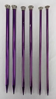 Vintage Boye Purple Aluminum Knitting Needles Mixed Lot 3 Pairs Various Sizes • $11.99