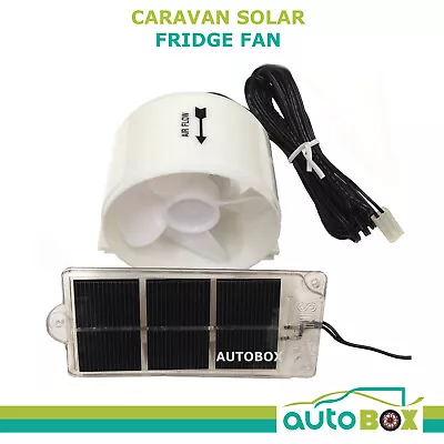 Caravan White Solar Fridge Cooling Fan Camping Camper Motorhome RV Home Cool Air • $69.85