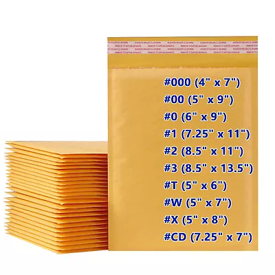 25-200Pc Kraft Bubble Mailer Padded Shipping Envelope Bags Self Sealing All Size • $22.99