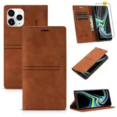 Suede Case For IPhone 11 Pro Max Magnetic Flip Wallet Cover Leather • £7.99