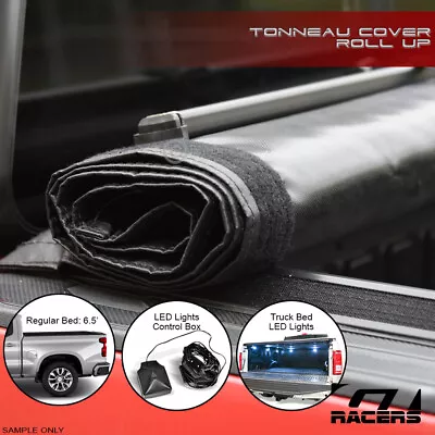 For 19-21 Silverado/Sierra 1500 6.5 Bed LoPro Roll Up Tonneau Cover W/Velcro+LED • $219