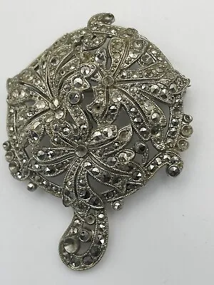 Vintage Antique Genuine Marcasite Brooch Pin • $5