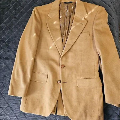 Vintage Burberry Burberry's Suit Coat Blazer Pure Camel Hair Buttons Single Vent • $65.99