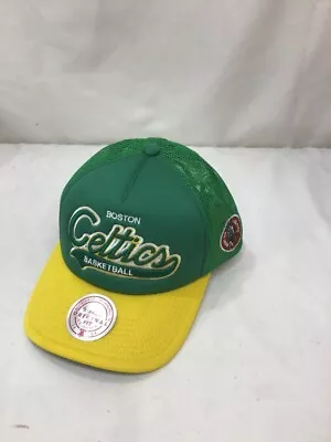 Mitchell & Ness Boston Celtics Mesh Truckers Hat Cap Retro Color Snapback FREESP • $32.44