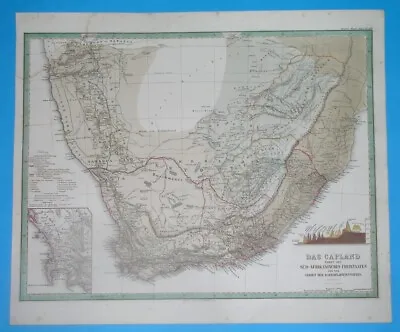1860 Original Map South Africa Namibia Mozambique Botswana Rhodesia Zimbabwe • £34.14