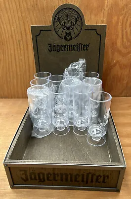 JAGERMEISTER Wood Display Box Shot Glasses Holder Bar Caddy Man Cave Pub Decor • $35.24