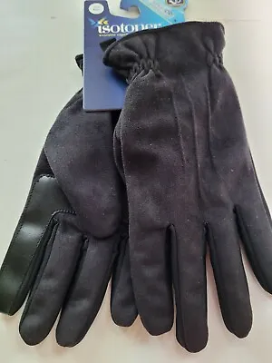 Isotoner Men's SmartDri SmarTouch Touch Screen Gloves Black M Med Medium Mens  • $12.95