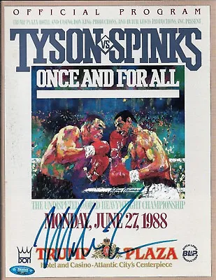 Mike Tyson Spinks Original Fight Program Signed Tristar 7571835 91 Sec KO Fight • $399.99