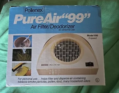 Vintage Pollenex Pure Air 99 Air Cleaner Deodorizer 2 New Extra Filter Smoke 699 • $26.95