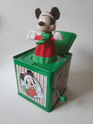 Disney Christmas MICKEY MOUSE Musical Jack In The Box 5.5”  • $14.99