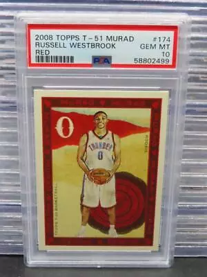 2008-09 Topps T-51 Murad Russell Westbrook Red Rookie RC #174 PSA 10 Thunder • $0.99