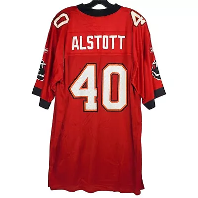 Vintage TAMPA BAY BUCCANEERS Jersey Mens Large Red MIKE ALSTOTT #44 REEBOK Retro • $39.97