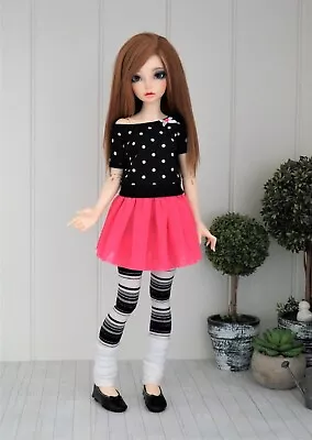 Black Polka Dot Top By Karapisdiza For Active Line Minifee 1/4 MSD BJD • $10