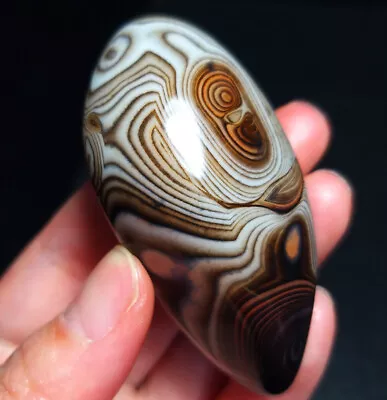TOP 47G Natural Polished Silk Banded Lace Agate Crystal Stone Madagascar K162 • $2.46