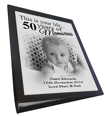 50th Birthday Present Personalised Photo Album Photo Book Keepsake Album. • £59.99