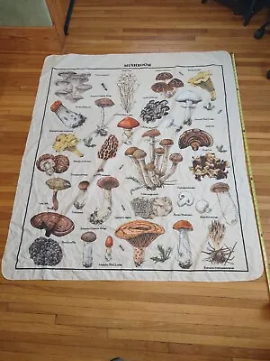 Quotes Mushroom Tapestry Wall Decor Mycology Champignon Identification Chart  • $16