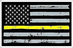 Thin Yellow Line Dispatcher Distressed Flag Reflective Decal Police Fire EMS 911 • $2.75