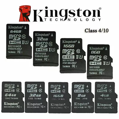 Kingston Micro SD TF Memory Card 4GB 8GB 16GB 32GB SDHC Class 10 / C4 For Phone • $6.44