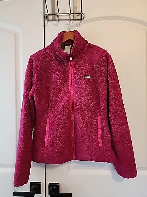 PATAGONIA Los Gatos Fleece Jacket Womens Size Large Full Zip Lined Fuschia Pink • $31.99