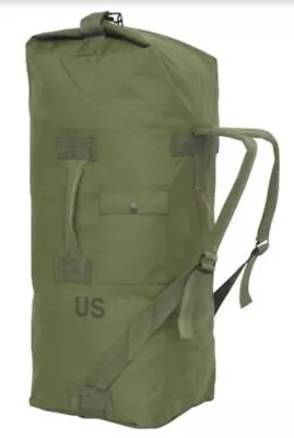 Military Duffle Bag OD Green Nylon Sea Bag Carry Straps Army 8465-01-117-8699 • $27.49