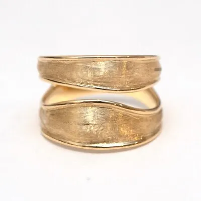 New Marco Bicego Lunaria 18K Yellow Gold Hand Etched Double Band Ring SIze 7.25 • $1450