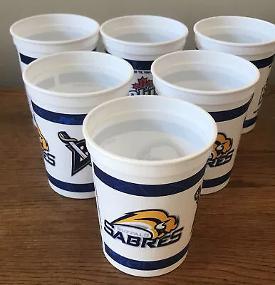 Vintage Set Of 6 Buffalo Sabres Labatt Blue Promo Plastic Cups “Slug” Logo RARE • $16.95