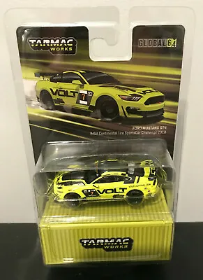 Tarmac Works Yellow #7 VOLT Ford Mustang GT4 IMSA Racecar Global64 1/64 Scale • $18.99