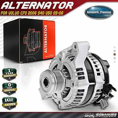 Alternator For Volvo	C70 2006 S40 V50 05-06 150 A/12 V CW 5-Groove Clutch Pulley • $150.99