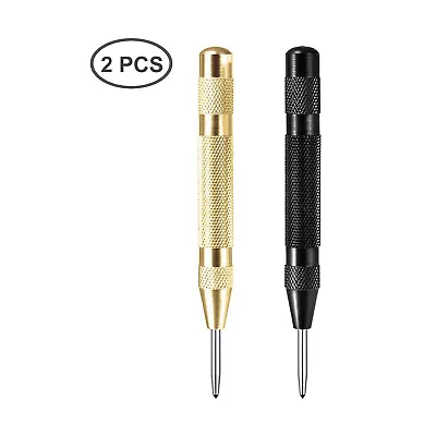 2 Pcs Automatic Center Punch Tool Adjustable Spring Loaded Strong Metal Drill US • $7.90
