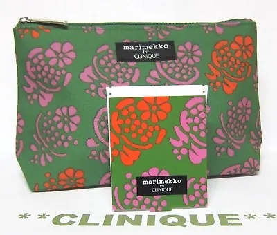 CLINIQUE 2pc MARIMEKKO Makeup / Cosmetic Bag With Matching MIRROR  • $13.50