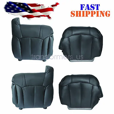 For 1999-02 Chevy Silverado GMC Sierra Replacement Leather Seat Cover Dark Gray • $101.19