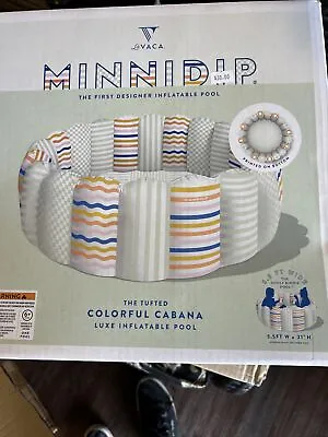 Minnidip Pool Mini Dip Designer Inflatable Kids Swimming Spotted Stripes La Vaca • $39.99