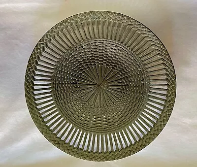 Antique Bronze Metal Basketweave  Style Design Plate Dish • $55