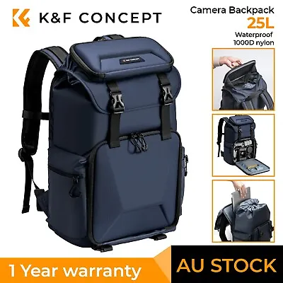 K&F Concept 25L Camera Backpack Hard Shell Bag Large Capacity Fr DSLR With Cover • $119.99