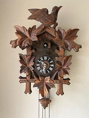 Vintage German Black Forest Hand Carved Traditional Cuckoo Clock • $115