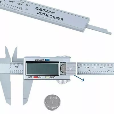 6'' LCD Digital Vernier Caliper Micrometer Measure Tool Gauge Ruler 150mm Silver • £4.49