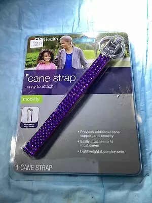 (1) CVS Health Purple Bejeweled Rhinestones Cane Strap • $9.12
