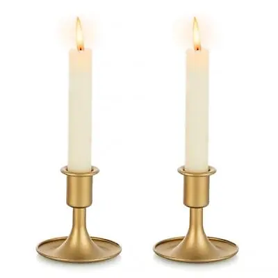 2PCS Retro Metal Candlestick Candle Holder Desktop Christmas Home Wedding Decor • £6.96