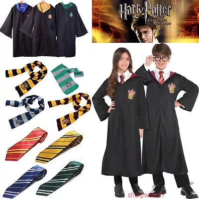 Halloween Party Harry Potter Cosplay Costume Fancy Dress Unisex Plaid Tie Scarfs • $34.89