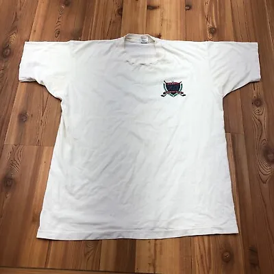 $15 • Buy Vintage FotL Chi Omega Country Club White Graphic T-Shirt Adult Size XL