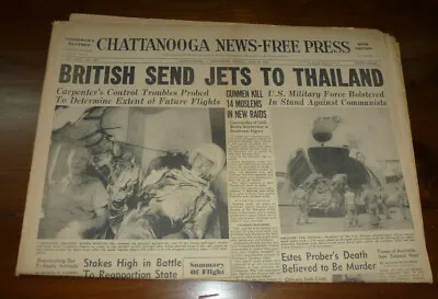 Chattanooga News Free Press May 25 1962 Mercury Atlas 7 Newspaper • $54.33