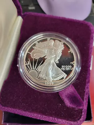 1989 S American Silver Eagle 1 Oz. Proof In Box & COA~ • $72.50