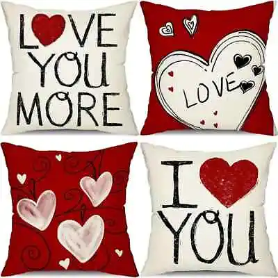 LOVE Hearts Complete Cushions - Cases & Covers - 45 X 45 Cm Valentines Day Gift • £9.99