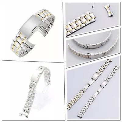 Watch Strap Wrist Band Men Replacement Metal Stainless Steel Watch Bracelet UK • £5.99