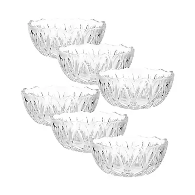 Set Of 6 Glass Ice Cream Dessert Bowls Set Sundae Cocktail Fruit Trifle Salad • £14.95