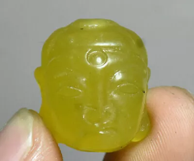 2CM Old Yellow Jade Lucky Kwan-yin Guanyin Quan Yin Buddha Head Amulet Pendant • $18