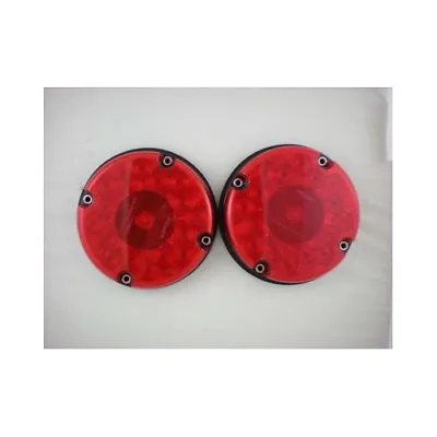 Red 17 LED 7  Round Bus Truck RV Brake Stop Turn Tail Lights • $52.99