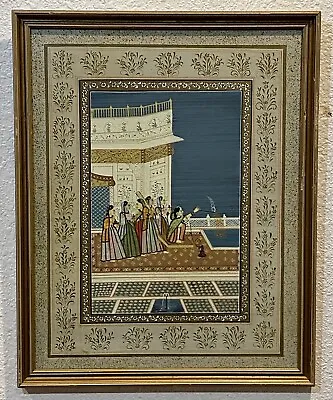 Original Unique Silk Painting Rare Mughal Court Scene Emperor FRAMED • $99.99